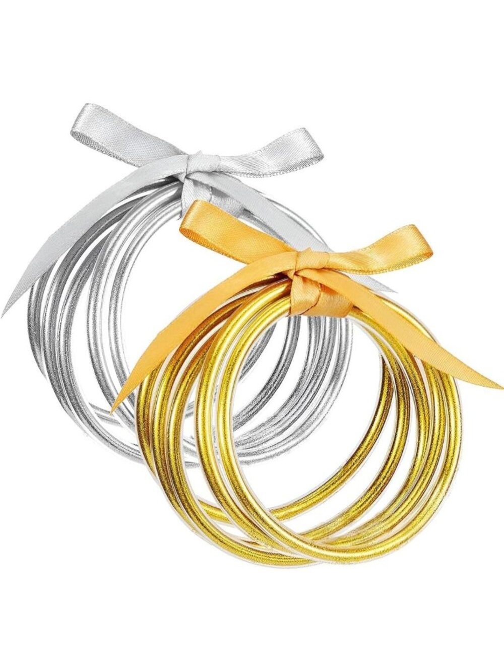 Sparkling Gold Glitter Jelly Bangles & Bracelets for Women - Trendy Accessories